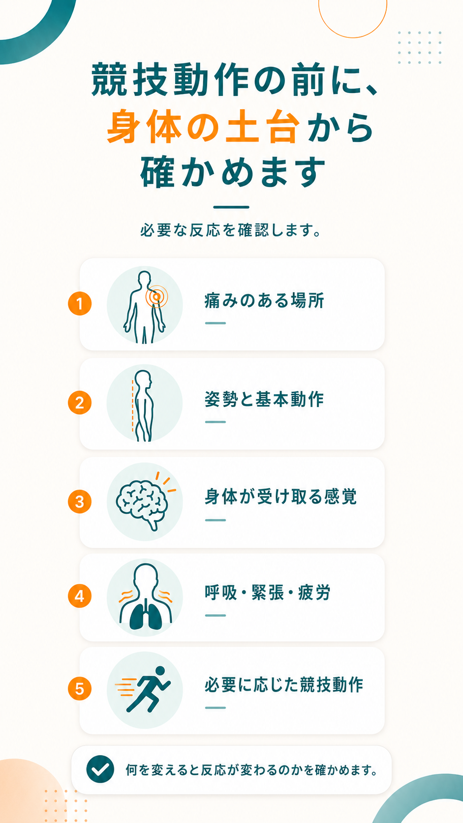 競技動作につながる身体の土台の評価
