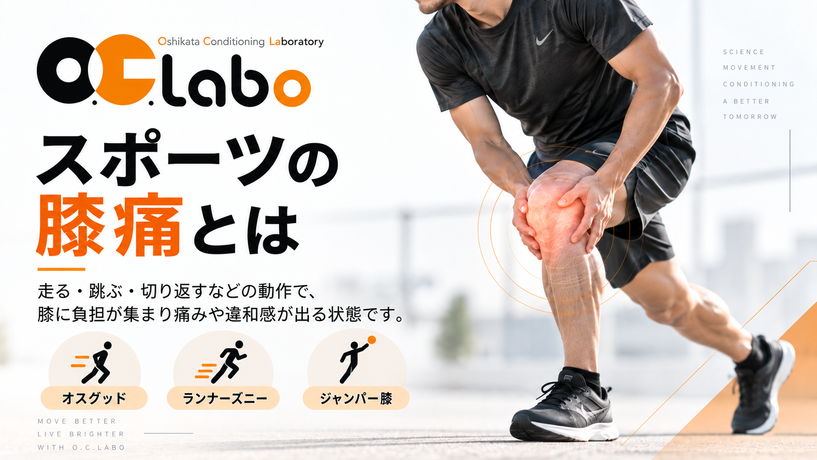 スポーツの膝痛に関わる動作と身体のつながり